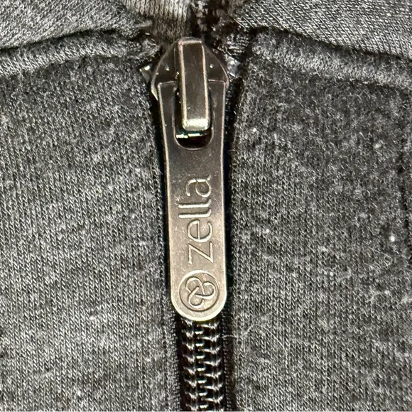 Zella Long Double-Zip Charcoal Gray Sweat Jacket in Women’s Size Small - Picture 3 of 11